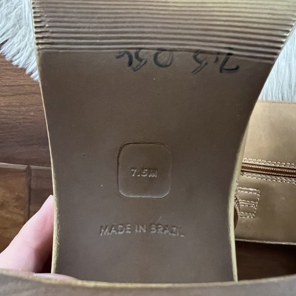 Steve Madden Tan Leather Platform Heeled Boots 7.5 - Picture 12 of 15